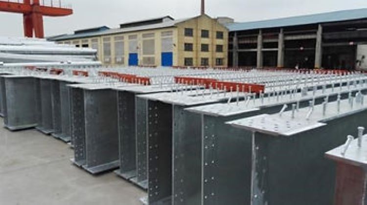 Oro Bridge Girder Frame works: Finished Girder Structures Ready for Packing and Shipment