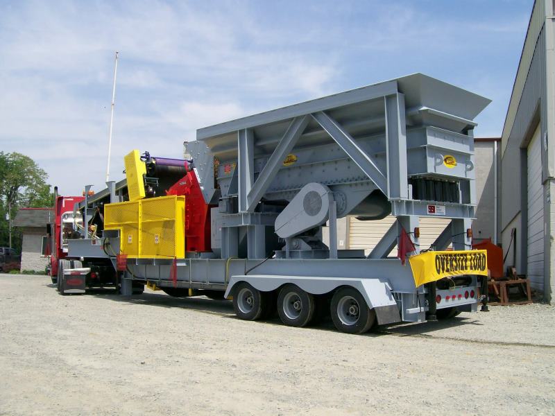 Portable crushing plant featuring a horizontal shaft impact crusher