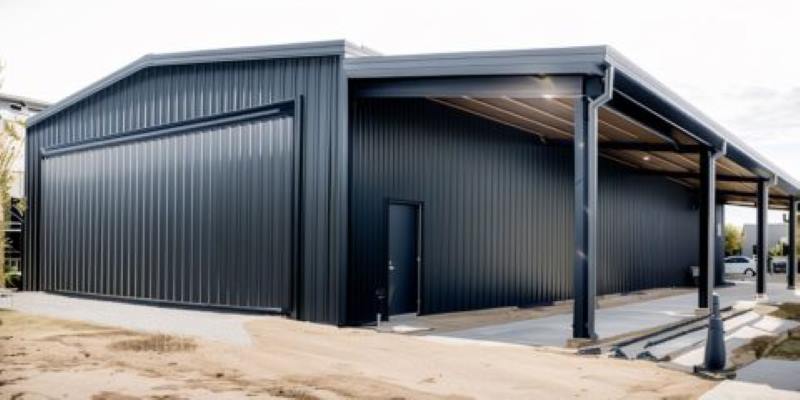 steel framed garage building