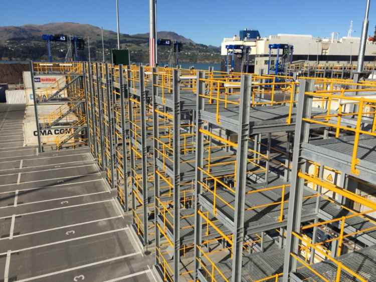 New Zealand Reefer Tower Rack Gantries Steel Structures:  Reefer Rack Tower Stack Control System Software and Hardware Installation 