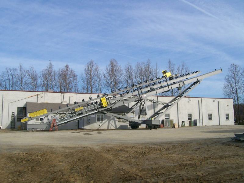 Screen Station Buildings and Screen Feed&Discharge Conveyors Steel Structures: 42” x 100’-150’ Telescoping Radial Stacker 