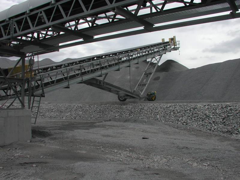 Screen Station Buildings and Screen Feed&Discharge Conveyors Steel Structures: 36” x 100’ Radial Stacker 